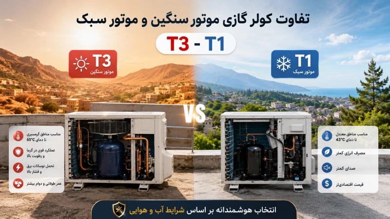 تفاوت کولر گازی موتور سنگین و موتور سبک