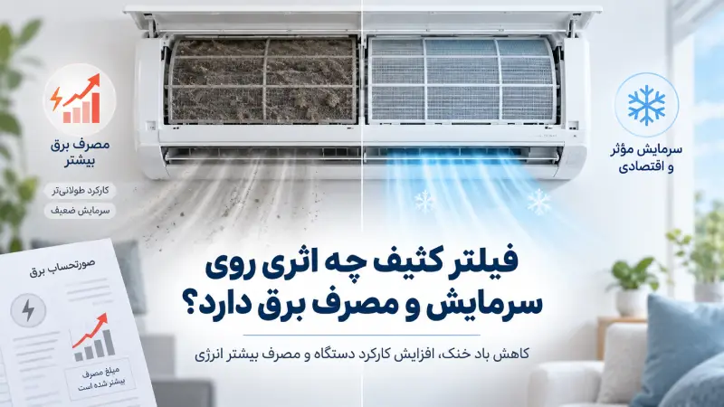 فیلتر کثیف چه اثری روی سرمایش و مصرف برق دارد؟