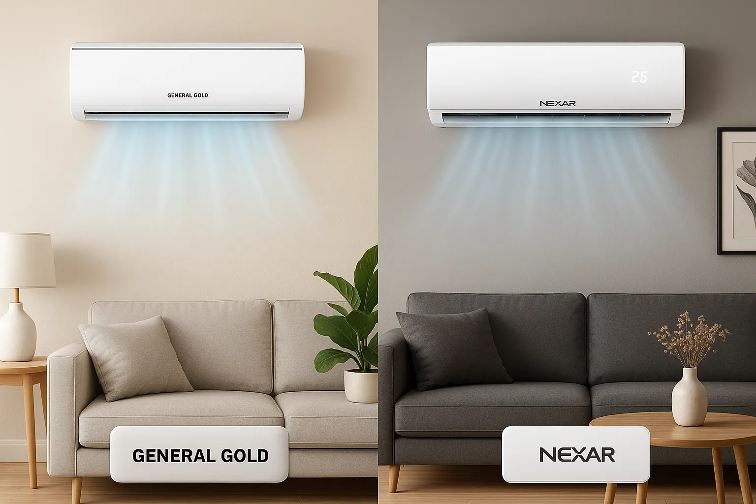 مقایسه کولر گازی جنرال گلد با کولر گازی نکسار-2