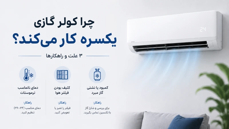چرا کولر گازی یکسره کار میکند